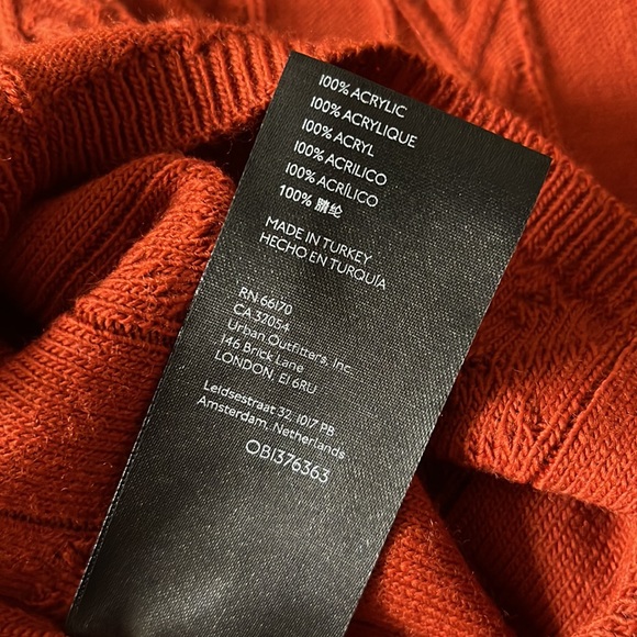 Anthropologie Cable-Knit wide-Leg Pant Set Brick Red - Picture 9 of 12